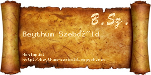 Beythum Szebáld névjegykártya